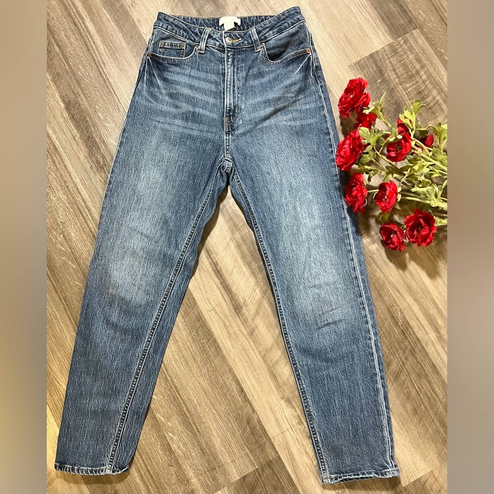 H&M Womens Size 4 Regular Skinny Mid Rise Light Wash Denim Blue Jeans